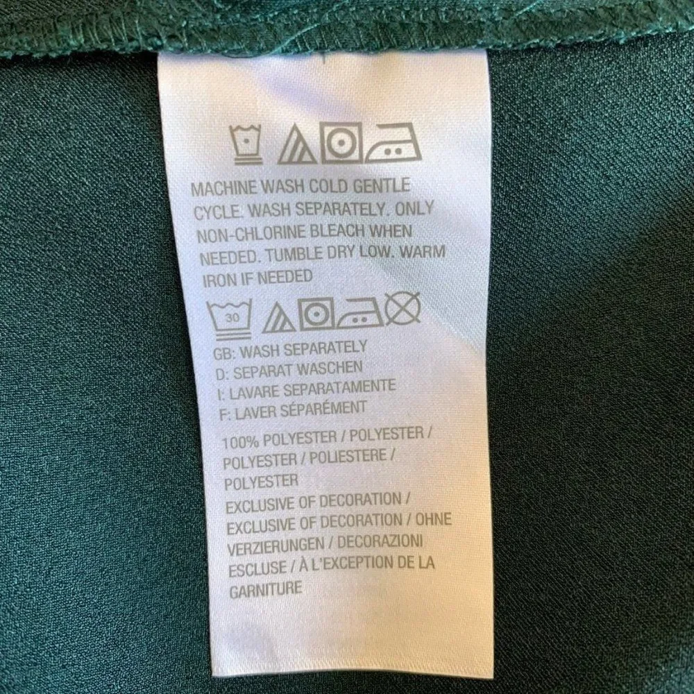 Womens Blouse Top Dark Green Long Sleeves Isaac Mizrahi Live! Size 16 Holiday - Picture 6 of 7